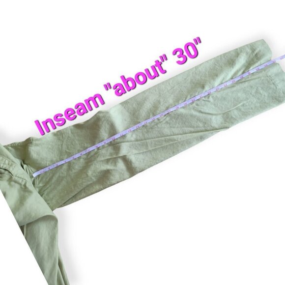 Linen Lightweight Lemon Lime Summer Trousers Anthropologie size 0 EUC - Picture 12 of 16